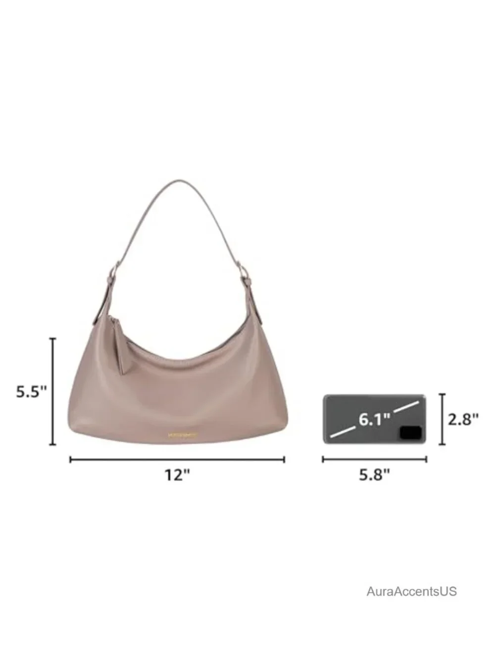 Faux Leather Crescent Hobo Bag Crossbody Adjustable Strap Women's Purse